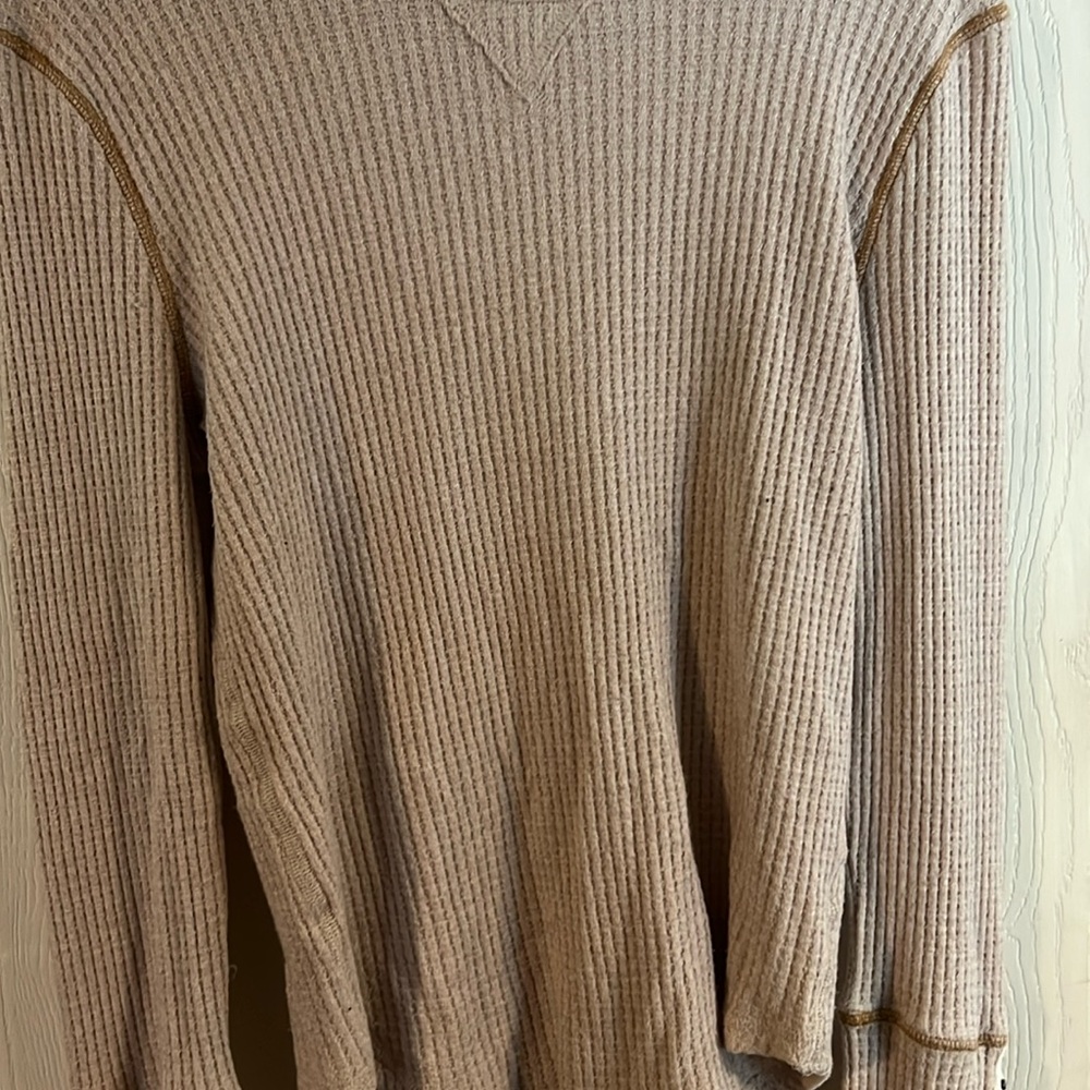 Free People Size: L Womens MOUNTAINEER Long Sleeve Waffle Knit Thermal Sweater